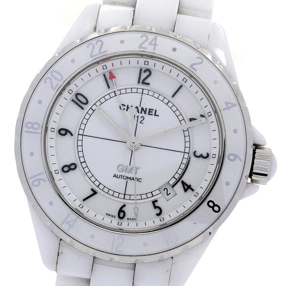 CHANEL J12 GMT H2126 Date White Dial Automatic Men's Watch - Picture 1 of 6